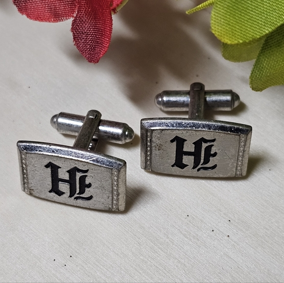 Hickok USA "H" Initial Monogram Letter Vintage Cufflinks - Picture 1 of 5